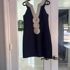 Lilly Pulitzer Navy Mini Dress with Gold Accents